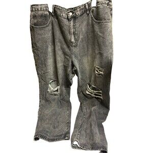 Shein Curve  4XL Black/Grey Distressed Ripped Skinny Jeans Women’s Plus Size